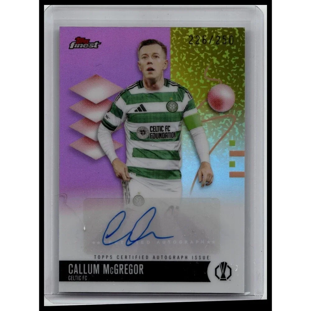 2025-26 Finest UEFA Callum McGregor #BA-CM Celtic Base Auto Pink Refractor #/250